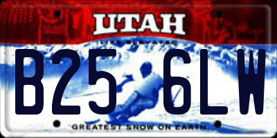 UT license plate B256LW