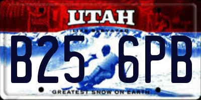 UT license plate B256PB
