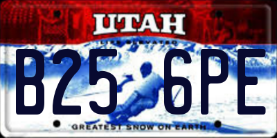 UT license plate B256PE