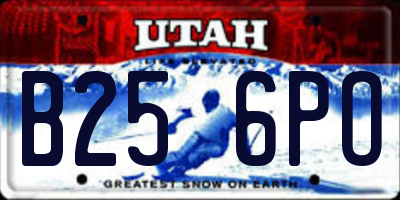 UT license plate B256PO