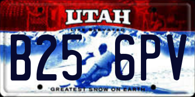 UT license plate B256PV