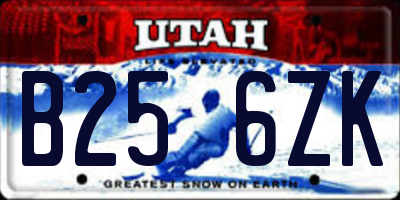 UT license plate B256ZK