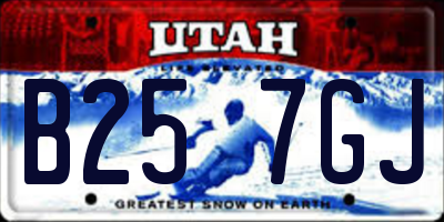 UT license plate B257GJ