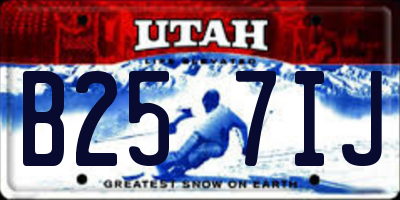 UT license plate B257IJ