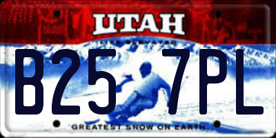UT license plate B257PL