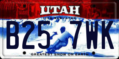 UT license plate B257WK