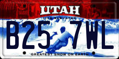 UT license plate B257WL