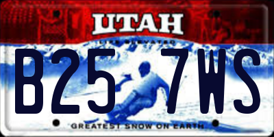 UT license plate B257WS