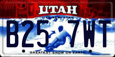 UT license plate B257WT