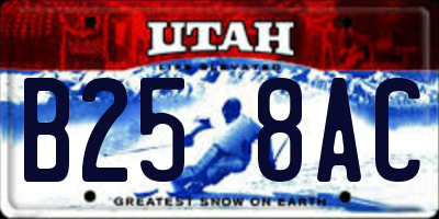UT license plate B258AC