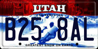 UT license plate B258AL