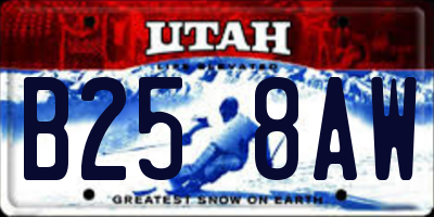 UT license plate B258AW