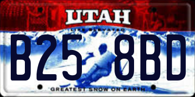 UT license plate B258BD