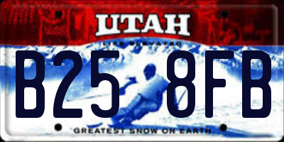 UT license plate B258FB
