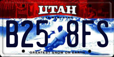 UT license plate B258FS