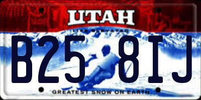 UT license plate B258IJ