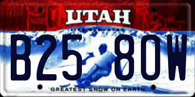 UT license plate B258OW