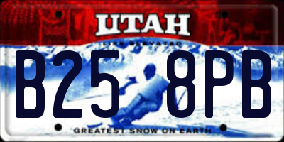 UT license plate B258PB