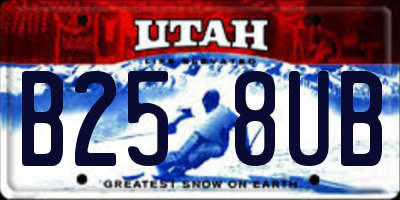 UT license plate B258UB