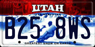 UT license plate B258WS