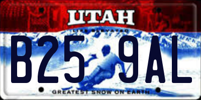 UT license plate B259AL