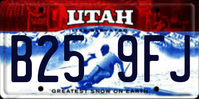 UT license plate B259FJ