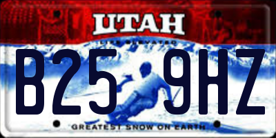 UT license plate B259HZ