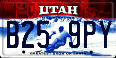 UT license plate B259PY