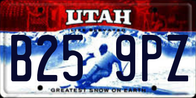 UT license plate B259PZ