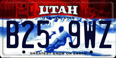 UT license plate B259WZ