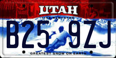 UT license plate B259ZJ