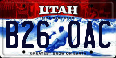 UT license plate B260AC