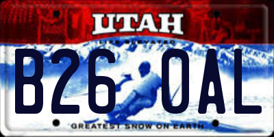 UT license plate B260AL