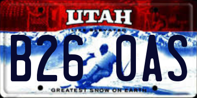UT license plate B260AS