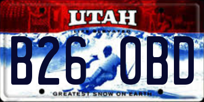 UT license plate B260BD