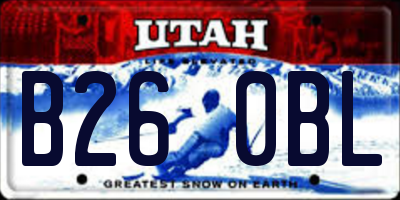 UT license plate B260BL