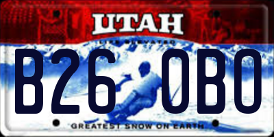UT license plate B260BO