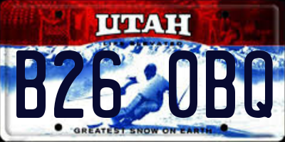 UT license plate B260BQ