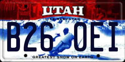 UT license plate B260EI