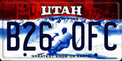 UT license plate B260FC