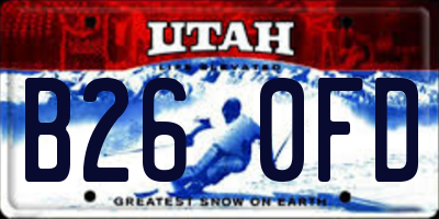 UT license plate B260FD