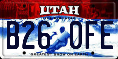 UT license plate B260FE