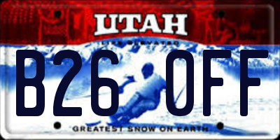 UT license plate B260FF