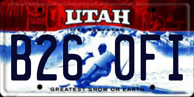 UT license plate B260FI