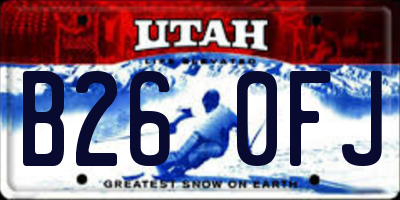 UT license plate B260FJ