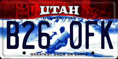 UT license plate B260FK