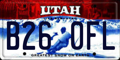 UT license plate B260FL