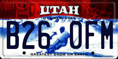 UT license plate B260FM