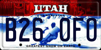 UT license plate B260FO