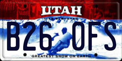 UT license plate B260FS